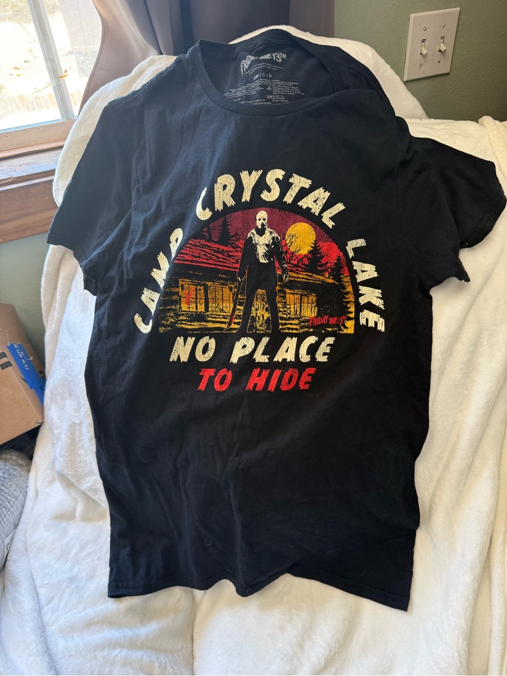 Black 'Camp Crystal Lake - No Place to Hide' Short Sleeve Tee